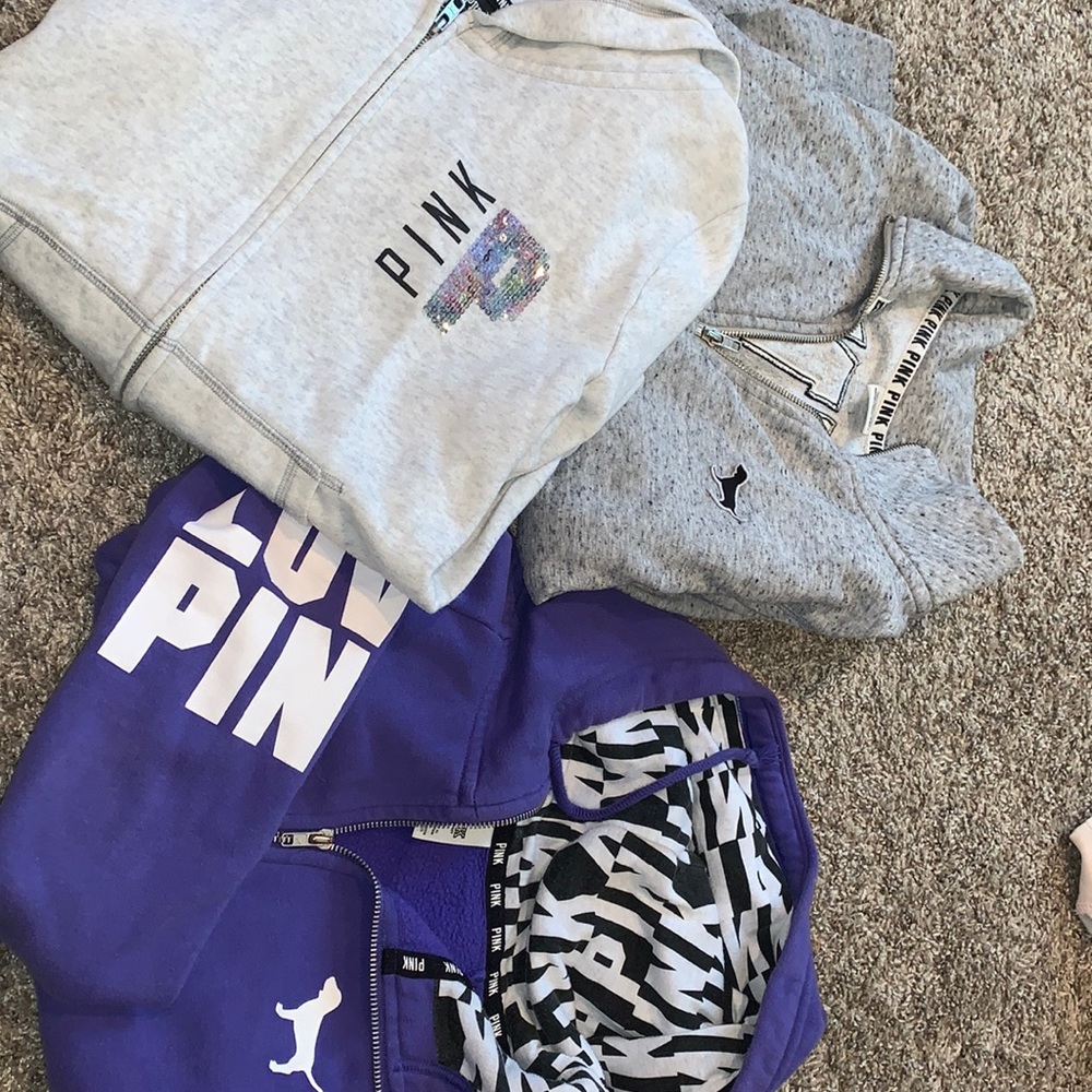 SET OF 3 Pink hoodies